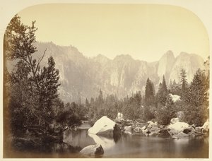 Utsikt över Merced - Yo Semite av Carleton Watkins