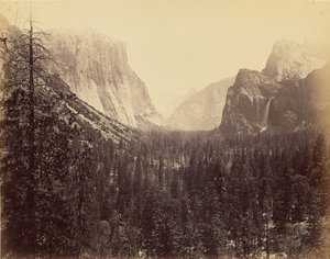 [Yosemitedalen från Mariposaleden] av Carleton Watkins