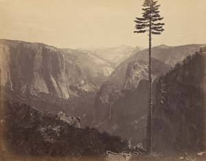 Yosemite Valley från bästa allmänna vy av Carleton Watkins