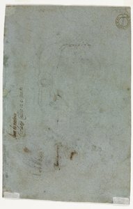 Skiss av ett barns huvud verso, ca. 1586.