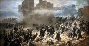 Brêche of Porta Pia - Rom, 20/09/1870. Målning av C. Ademollo.