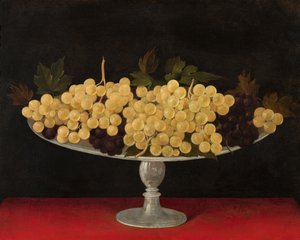 Metallplatta med vindruvor, a tergo (olja på metallplatta) av Carlo Antonio Procaccini