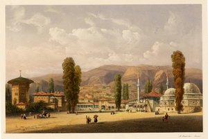Bakhchisaray Khans palats, 1856 av Carlo Bossoli