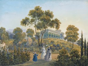 Utsikt över Miskhor, ca 1842 av Carlo Bossoli