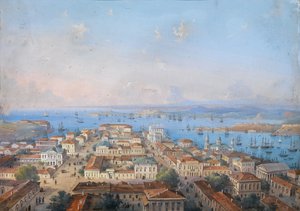 Utsikt över Sevastopol, 1860-1870-talen av Carlo Bossoli