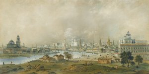 Utsikt över Kreml från Ustinsky-bron av Carlo Bossoli