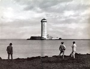 Marzocco Tower i Leghorn (Livorno), Italien, ca 1890 (glasplatta)