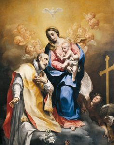 St. Philip Neri med jungfru och barn, av Carlo Cignani (1628-1719) och Felix Cignani (1660-1724)