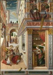 Bebådelsen med den helige Emidius. 1486 av Carlo Crivelli