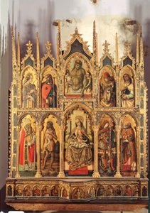 Madonna och barn med helgon, polyptyk (tempera på panel) av Carlo Crivelli