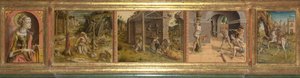 Predella av La Madonna della Rondine Svalans Madonna, efter 1490 av Carlo Crivelli