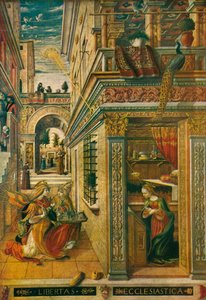 Bebådelsen, med Saint Emidius, 1486, 1911