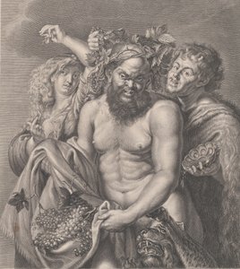 Bacchus åtföljd av en Bacchante och en faun, 1768 av Carlo Faucci