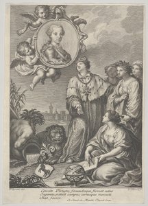 Porträtt av den framtida helige romerske kejsaren Leopold II som ärkehertig av Österrike och..., ca. 1760-67. av Carlo Faucci
