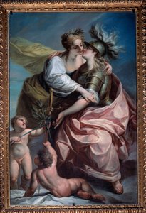 Allegori över republikens tretton värden: freden som omfamnar rättvisan (målning, efter 1783)