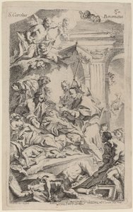 San Carlo Borromeo ger sista nattvarden till pestens offer