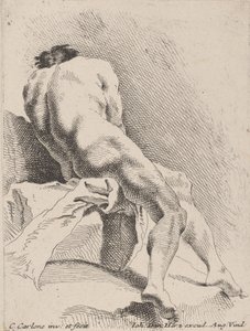 Akademisk studie, sedd bakifrån, 1725-75.