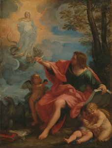 Sankt Johannes evangelisten på Patmos av Carlo Maratta (circle of)