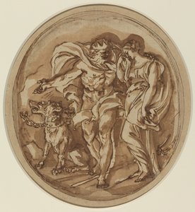 Pluto tar med proserpin till helvetets portar av Carlo Maratta