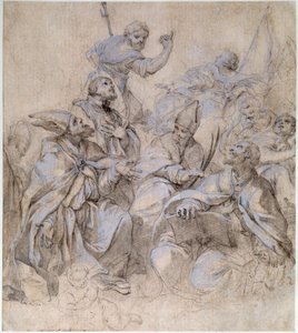 Skiss av en fresk för Santa Maria del Popolo-kyrkan i Rom. av Carlo Maratta