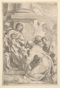 Tillbedjan av Magi. av Carlo Maratta or Maratti
