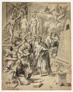 Allegorisk scen i konstnärens ateljé av Carlo Maratti