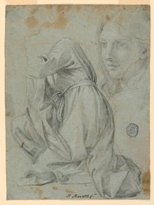 Studier: The Cloth of a Kneeling Woman. En ung kvinnas huvud
