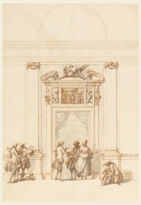 Design för North Portal, Grand Gallery, Villa Albani, Rom, Italien av Carlo Marchionni