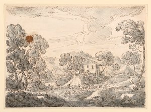 Teckning, En bondes bostad på skogslandet, 1750-1770 av Carlo Marchionni