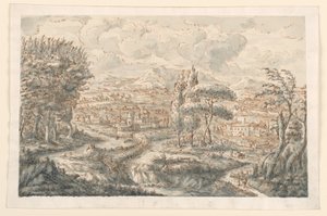 Teckning, En dal, 1750-70 av Carlo Marchionni