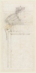 Ritning, Förslag till dörrfodral, 1725-50 av Carlo Marchionni