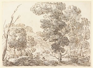 Teckning, Väg i ett bergigt land, 1770-1786 av Carlo Marchionni