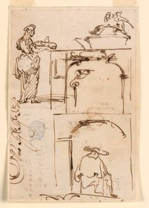 Teckning, Skisser, 1725-50 av Carlo Marchionni