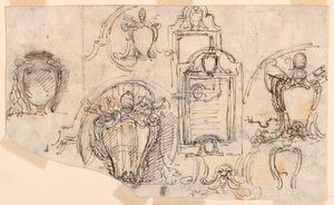 Teckning, Skisser, 1740-58 av Carlo Marchionni