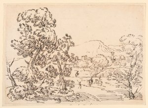 Teckning, Skogslandskap, 1750-1770 av Carlo Marchionni