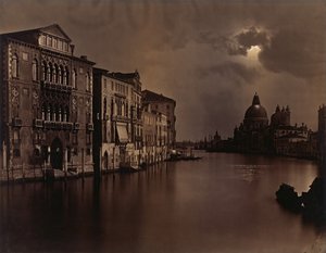 [Nattvy över Canal Grande, Venedig], ca. 1875.