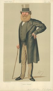 Överste The Right Hon Thomas Edward Taylor, Lately whipped, 4 juli 1874, Vanity Fair-tecknad film av Carlo Pellegrini