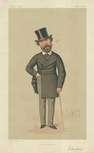 Mr Henry Du Pre Labouchere, Modest assurance, 7 november 1874, Vanity Fair-tecknad film av Carlo Pellegrini