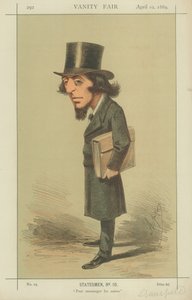 Rt Hon James Stansfeld, Att uppmuntra andra, 10 april 1869, Vanity Fair-tecknad film av Carlo Pellegrini