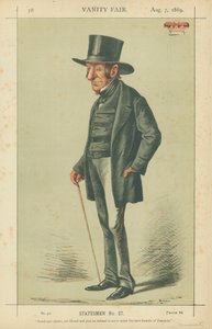Hertigen av Somerset, stolt och uppriktig men ändå liberal och rättvis han vägrade att tjäna under denna mest ödmjuka premiärminister, 7 augusti 1869, Vanity Fair-tecknad serie