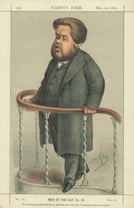 Rev Charles Spurgeon, Ingen har lyckats som han att skissa på den komiska sidan av omvändelse och förnyelse, 17 juli 1880, Vanity Fair-tecknad serie av Carlo Pellegrini