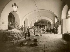 Interiör av den militära läderinsättningen, under det stora kriget (s/v foto)