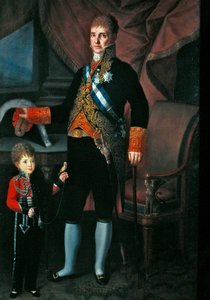 Porträtt av greve Torrejon och hans son av Carlos Blanco