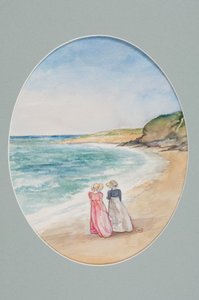 Anne & Henrietta promenerar ner till havet, 2006 (wc på papper)