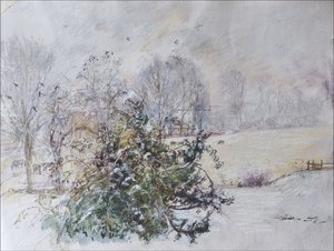 Winter from Our Window, 2009 (pastell & wc på papper) av Caroline Hervey Bathurst
