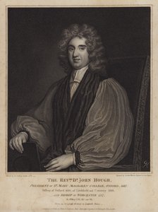 John Hough, engelsk biskop och president för Magdalen College, Oxford