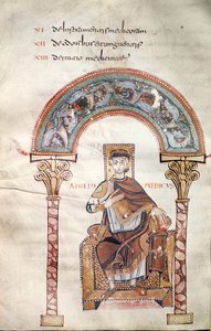 Ms CCII fol.91v Apollo Medicus, från Etymologiae av Isidore av Sevilla