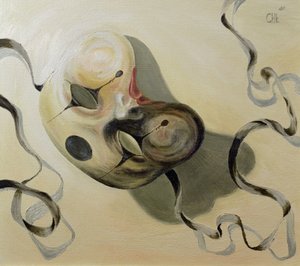 Carnival Mask I (olja på papper)