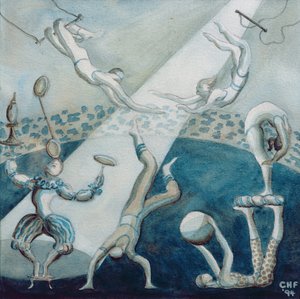 Cirkusscen I, 1994 (wc på papper)