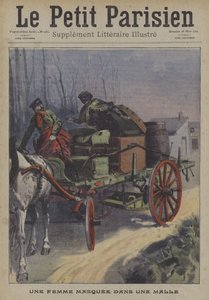 En maskerad kvinna i en bagagelucka